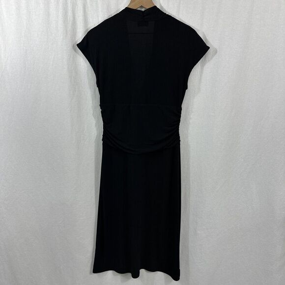 BCBG Paris Black Y2K Drape Tie Front Classic Dress Womens Size L - Picture 2 of 12